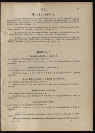 Post- und Telegraphen-Verordnungsblatt für das Verwaltungsgebiet des K.-K. Handelsministeriums 19010123 Seite: 5