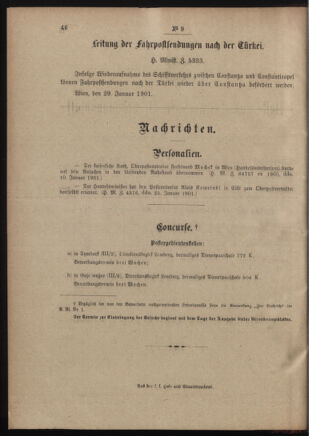 Post- und Telegraphen-Verordnungsblatt für das Verwaltungsgebiet des K.-K. Handelsministeriums 19010131 Seite: 2