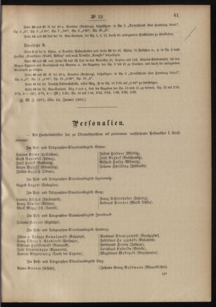 Post- und Telegraphen-Verordnungsblatt für das Verwaltungsgebiet des K.-K. Handelsministeriums 19010209 Seite: 3