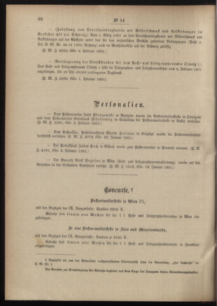 Post- und Telegraphen-Verordnungsblatt für das Verwaltungsgebiet des K.-K. Handelsministeriums 19010213 Seite: 2