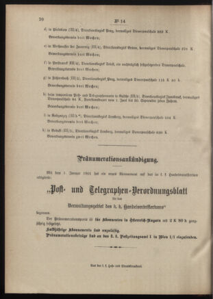 Post- und Telegraphen-Verordnungsblatt für das Verwaltungsgebiet des K.-K. Handelsministeriums 19010213 Seite: 4