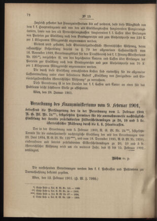 Post- und Telegraphen-Verordnungsblatt für das Verwaltungsgebiet des K.-K. Handelsministeriums 19010216 Seite: 2