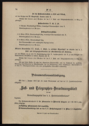 Post- und Telegraphen-Verordnungsblatt für das Verwaltungsgebiet des K.-K. Handelsministeriums 19010216 Seite: 4