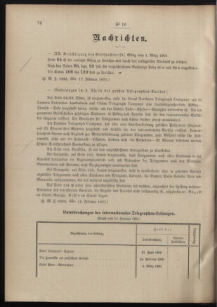 Post- und Telegraphen-Verordnungsblatt für das Verwaltungsgebiet des K.-K. Handelsministeriums 19010219 Seite: 2