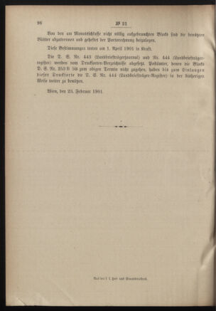 Post- und Telegraphen-Verordnungsblatt für das Verwaltungsgebiet des K.-K. Handelsministeriums 19010302 Seite: 4