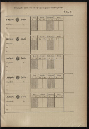 Post- und Telegraphen-Verordnungsblatt für das Verwaltungsgebiet des K.-K. Handelsministeriums 19010302 Seite: 5