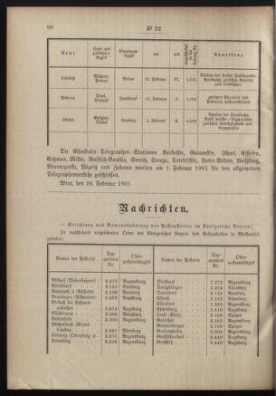 Post- und Telegraphen-Verordnungsblatt für das Verwaltungsgebiet des K.-K. Handelsministeriums 19010305 Seite: 2