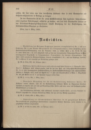 Post- und Telegraphen-Verordnungsblatt für das Verwaltungsgebiet des K.-K. Handelsministeriums 19010309 Seite: 2