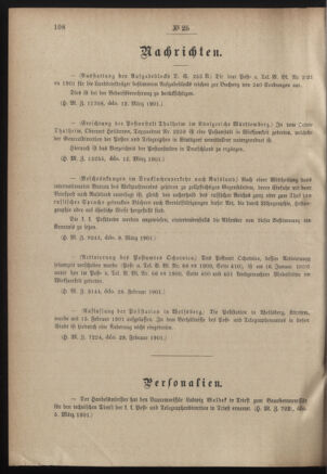 Post- und Telegraphen-Verordnungsblatt für das Verwaltungsgebiet des K.-K. Handelsministeriums 19010315 Seite: 2