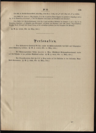 Post- und Telegraphen-Verordnungsblatt für das Verwaltungsgebiet des K.-K. Handelsministeriums 19010401 Seite: 3