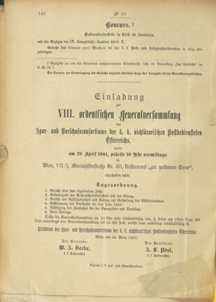 Post- und Telegraphen-Verordnungsblatt für das Verwaltungsgebiet des K.-K. Handelsministeriums 19010403 Seite: 4