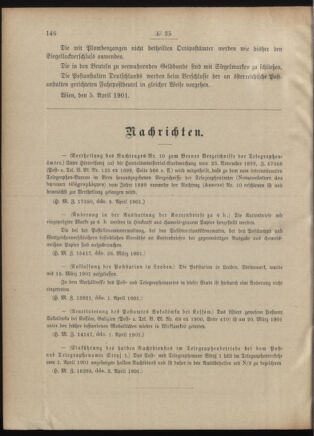 Post- und Telegraphen-Verordnungsblatt für das Verwaltungsgebiet des K.-K. Handelsministeriums 19010411 Seite: 2