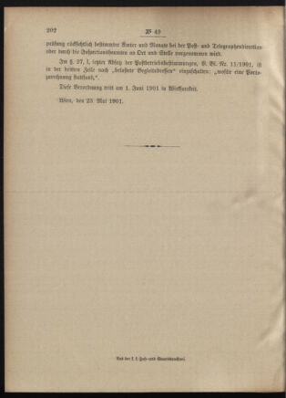 Post- und Telegraphen-Verordnungsblatt für das Verwaltungsgebiet des K.-K. Handelsministeriums 19010525 Seite: 6