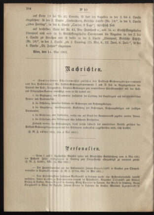 Post- und Telegraphen-Verordnungsblatt für das Verwaltungsgebiet des K.-K. Handelsministeriums 19010529 Seite: 2