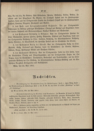 Post- und Telegraphen-Verordnungsblatt für das Verwaltungsgebiet des K.-K. Handelsministeriums 19010604 Seite: 3