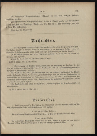 Post- und Telegraphen-Verordnungsblatt für das Verwaltungsgebiet des K.-K. Handelsministeriums 19010608 Seite: 3