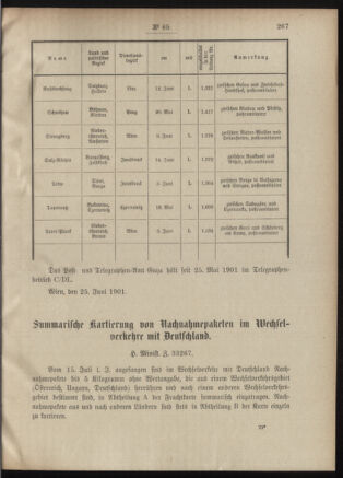 Post- und Telegraphen-Verordnungsblatt für das Verwaltungsgebiet des K.-K. Handelsministeriums 19010708 Seite: 3