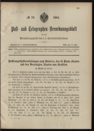 Post- und Telegraphen-Verordnungsblatt für das Verwaltungsgebiet des K.-K. Handelsministeriums