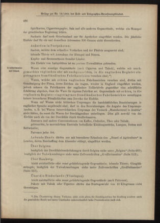 Post- und Telegraphen-Verordnungsblatt für das Verwaltungsgebiet des K.-K. Handelsministeriums 19010723 Seite: 9