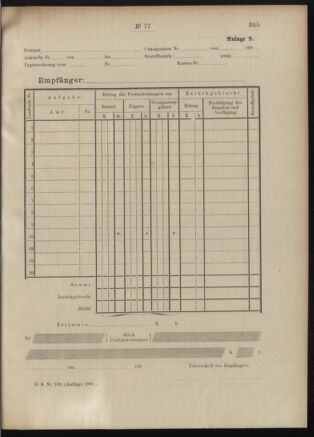 Post- und Telegraphen-Verordnungsblatt für das Verwaltungsgebiet des K.-K. Handelsministeriums 19010802 Seite: 21