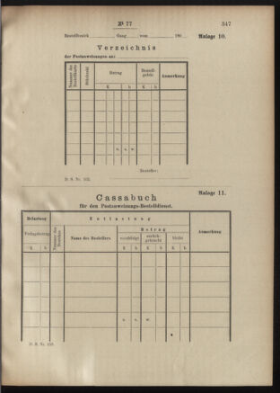 Post- und Telegraphen-Verordnungsblatt für das Verwaltungsgebiet des K.-K. Handelsministeriums 19010802 Seite: 23