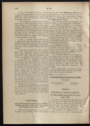 Post- und Telegraphen-Verordnungsblatt für das Verwaltungsgebiet des K.-K. Handelsministeriums 19010821 Seite: 2