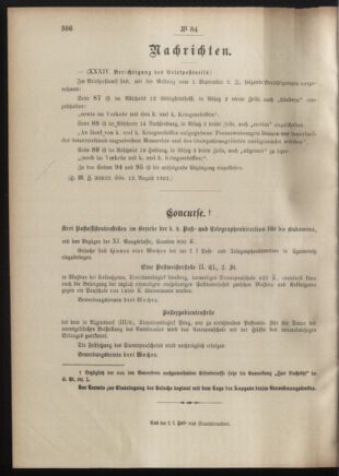 Post- und Telegraphen-Verordnungsblatt für das Verwaltungsgebiet des K.-K. Handelsministeriums 19010821 Seite: 6