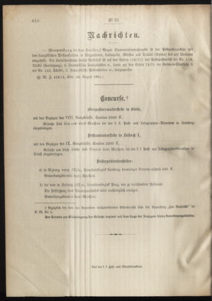 Post- und Telegraphen-Verordnungsblatt für das Verwaltungsgebiet des K.-K. Handelsministeriums 19010904 Seite: 2