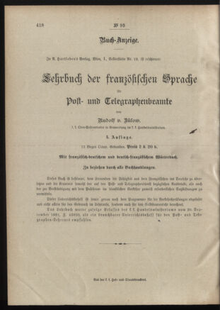 Post- und Telegraphen-Verordnungsblatt für das Verwaltungsgebiet des K.-K. Handelsministeriums 19010913 Seite: 4