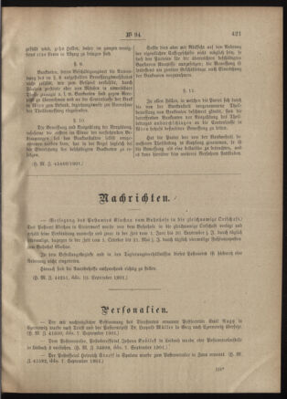 Post- und Telegraphen-Verordnungsblatt für das Verwaltungsgebiet des K.-K. Handelsministeriums 19010916 Seite: 3