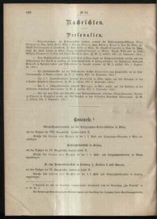 Post- und Telegraphen-Verordnungsblatt für das Verwaltungsgebiet des K.-K. Handelsministeriums 19010924 Seite: 2