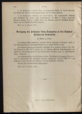 Post- und Telegraphen-Verordnungsblatt für das Verwaltungsgebiet des K.-K. Handelsministeriums 19011011 Seite: 4