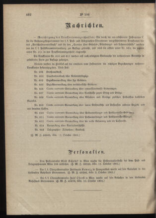 Post- und Telegraphen-Verordnungsblatt für das Verwaltungsgebiet des K.-K. Handelsministeriums 19011017 Seite: 2