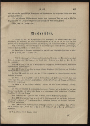 Post- und Telegraphen-Verordnungsblatt für das Verwaltungsgebiet des K.-K. Handelsministeriums 19011023 Seite: 3