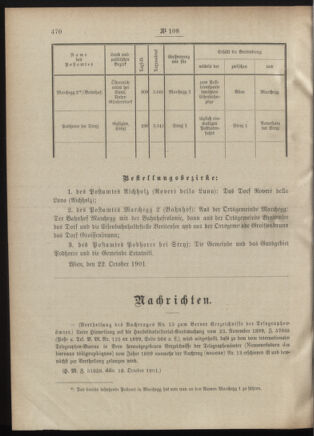 Post- und Telegraphen-Verordnungsblatt für das Verwaltungsgebiet des K.-K. Handelsministeriums 19011026 Seite: 2