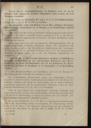 Post- und Telegraphen-Verordnungsblatt für das Verwaltungsgebiet des K.-K. Handelsministeriums 19011120 Seite: 11