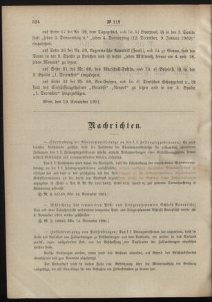 Post- und Telegraphen-Verordnungsblatt für das Verwaltungsgebiet des K.-K. Handelsministeriums 19011123 Seite: 2