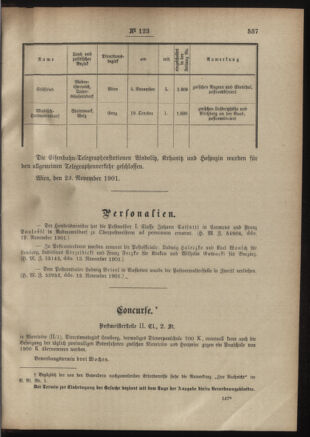 Post- und Telegraphen-Verordnungsblatt für das Verwaltungsgebiet des K.-K. Handelsministeriums 19011129 Seite: 3