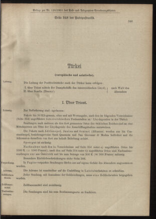 Post- und Telegraphen-Verordnungsblatt für das Verwaltungsgebiet des K.-K. Handelsministeriums 19011212 Seite: 41