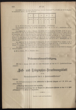 Post- und Telegraphen-Verordnungsblatt für das Verwaltungsgebiet des K.-K. Handelsministeriums 19011212 Seite: 6