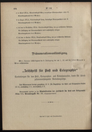 Post- und Telegraphen-Verordnungsblatt für das Verwaltungsgebiet des K.-K. Handelsministeriums 19011230 Seite: 4