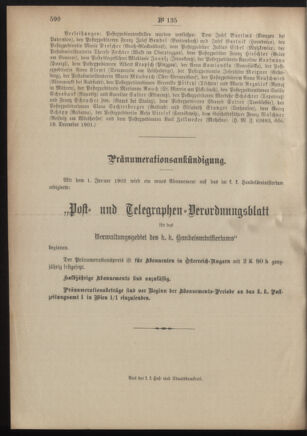 Post- und Telegraphen-Verordnungsblatt für das Verwaltungsgebiet des K.-K. Handelsministeriums 19011230 Seite: 50