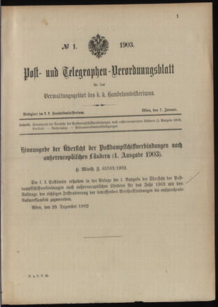 Post- und Telegraphen-Verordnungsblatt für das Verwaltungsgebiet des K.-K. Handelsministeriums