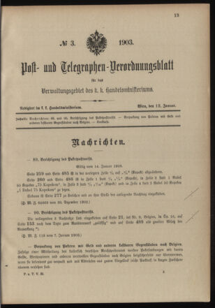 Post- und Telegraphen-Verordnungsblatt für das Verwaltungsgebiet des K.-K. Handelsministeriums