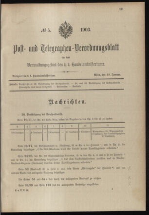 Post- und Telegraphen-Verordnungsblatt für das Verwaltungsgebiet des K.-K. Handelsministeriums