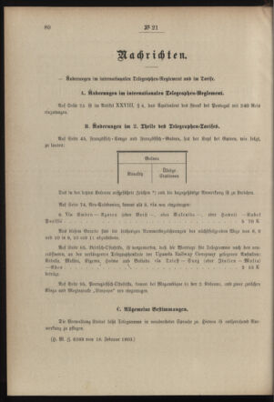 Post- und Telegraphen-Verordnungsblatt für das Verwaltungsgebiet des K.-K. Handelsministeriums 19030226 Seite: 2