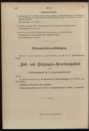 Post- und Telegraphen-Verordnungsblatt für das Verwaltungsgebiet des K.-K. Handelsministeriums 19030307 Seite: 4