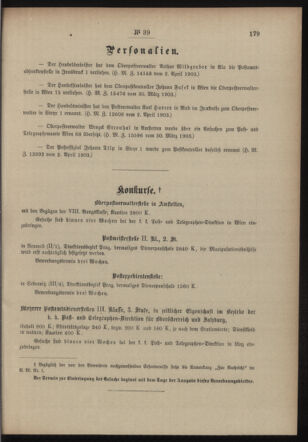 Post- und Telegraphen-Verordnungsblatt für das Verwaltungsgebiet des K.-K. Handelsministeriums 19030407 Seite: 7