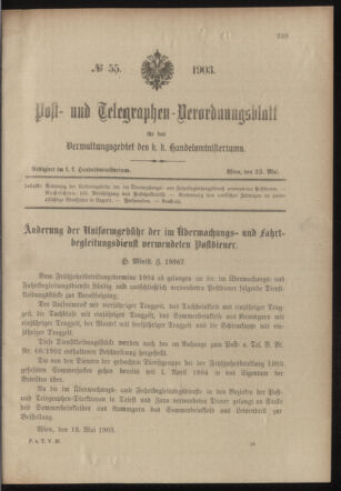 Post- und Telegraphen-Verordnungsblatt für das Verwaltungsgebiet des K.-K. Handelsministeriums