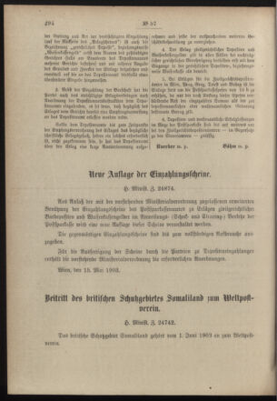 Post- und Telegraphen-Verordnungsblatt für das Verwaltungsgebiet des K.-K. Handelsministeriums 19030527 Seite: 2